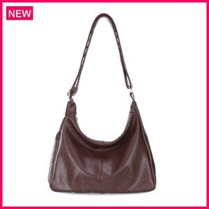 Vegan Leather Hobo Bag Adjustable Strap Zipper Closure Tote Purse